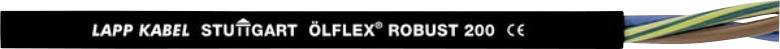 Fond noir avec texte blanc 'LAPP KABEL STUTTGART ÖLFLEX ROBUST 200 CE'. À côté, un câble avec différentes âmes colorées.