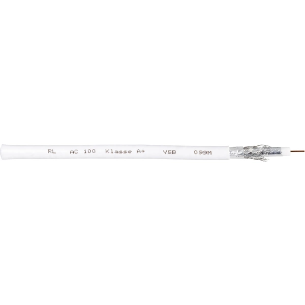 Câble coaxial Interkabel AC 100-1 75 Ω 120 dB blanc Marchandise vendue au mètre Câble coaxial Interkabel AC 100-1 75 Ω 120 dB blanc Marchandise vendue au mètre