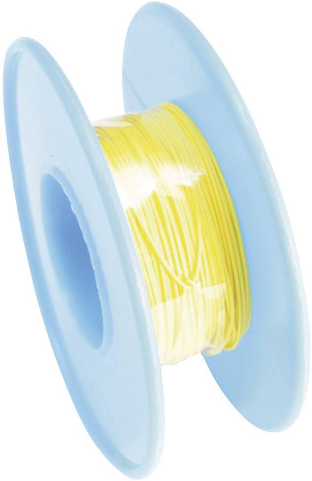 Une bobine bleue avec du fil jaune.
