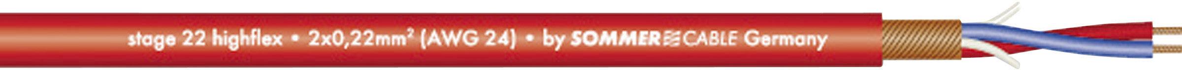 Sommer Cable 200-0003 Câble micro 2 x 0.22 mm² rouge Marchandise vendue au mètre