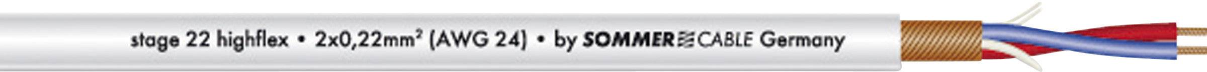 Sommer Cable 200-0006 Câble micro 2 x 0.22 mm² gris Marchandise vendue au mètre