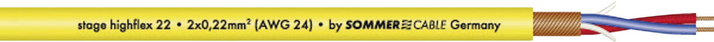 Sommer Cable 200-0007 Câble micro 2 x 0.22 mm² jaune Marchandise vendue au mètre