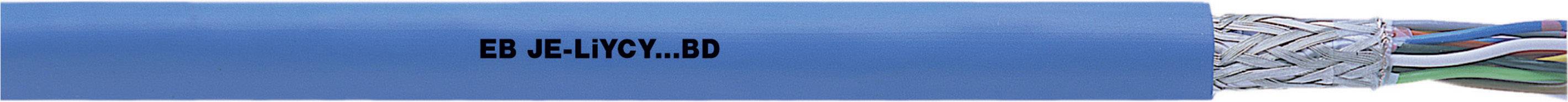 Un câble bleu avec des fils de cuivre dénudés à l'extrémité. Sur le câble est inscrit le texte 'EN 61CY ...LD'.