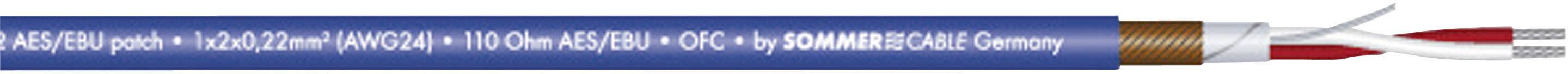 Sommer Cable 520-0102 Câble numérique 2 x 0.22 mm² bleu Marchandise vendue au mètre
