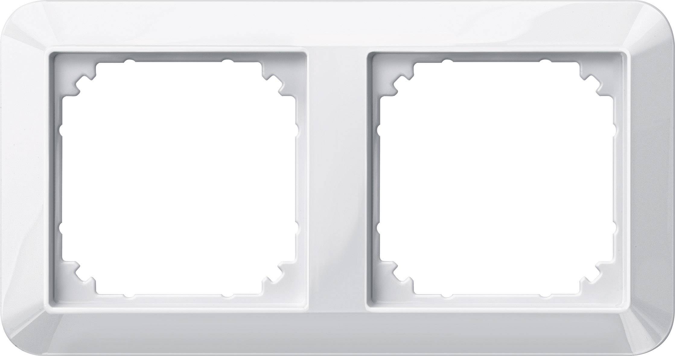 Cache Merten 389219 1-M, System M blanc polaire brillant 2 parties