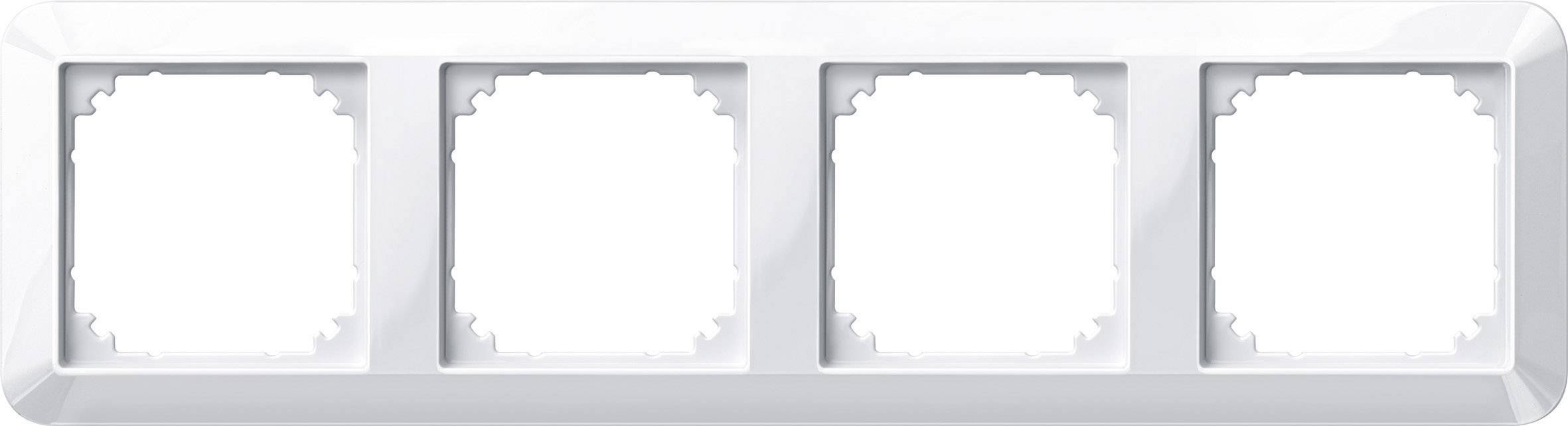 Cache Merten 389419 1-M, System M blanc polaire brillant 4 parties