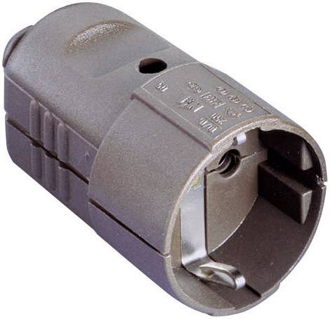 GAO 0480 Fiche électrique femelle avec terre plastique 230 V marron IP20