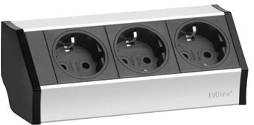 Multiprise x3 EVOline EVOLINE® V-DOCK CUISINE 159360001300 noir, argent