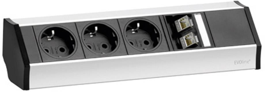 Multiprise x3 EVOline EVOLINE® V-DOCK DATA SMALL 93600023 noir, argent