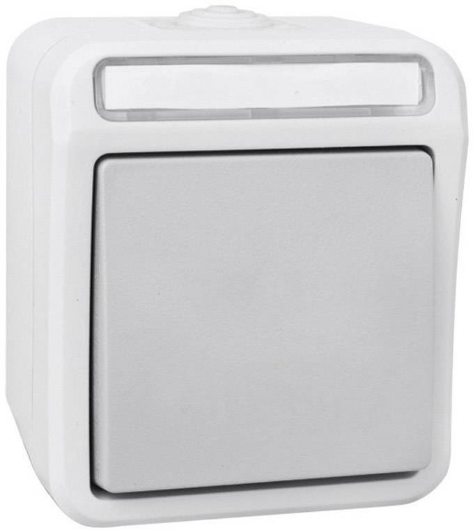 Interrupteur va-et-vient Peranova 102447 Pera gris clair, gris foncé