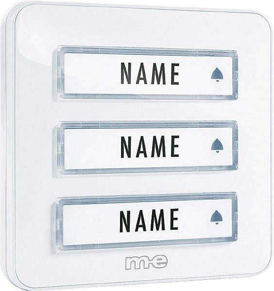 Plaque de sonnette x3 m-e modern-electronics KTA-3 W blanc 12 V/1 A