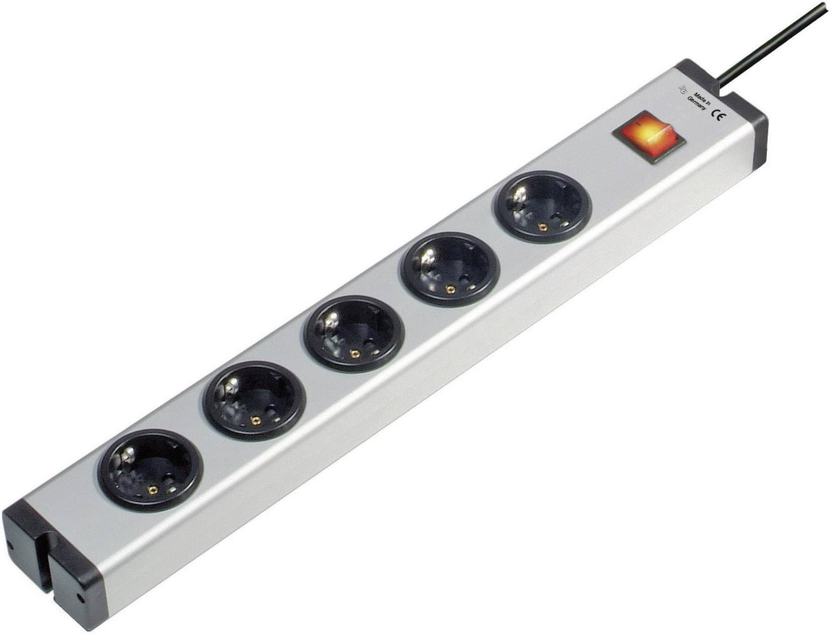 Bloc multiprise avec interrupteur x5 Ehmann VARIO LINEA 0601x00052031 aluminium