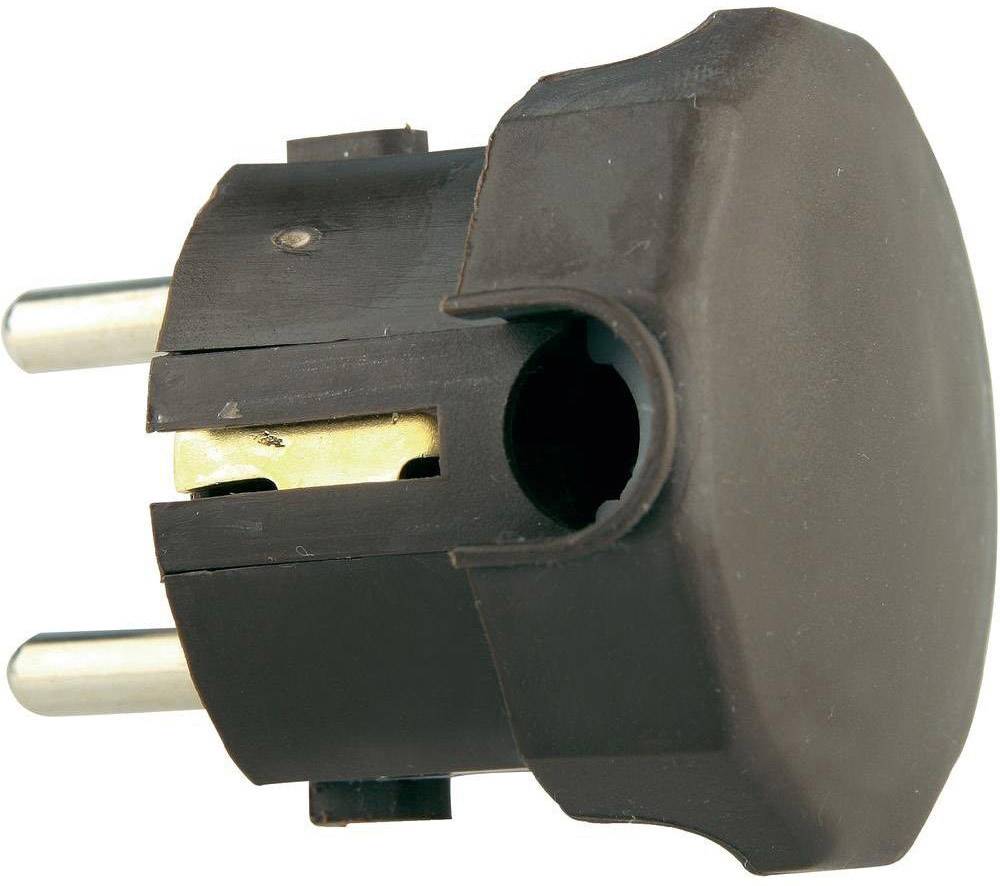 Fiche coudée à contact de protection GAO 0404 plastique 230 V marron IP20