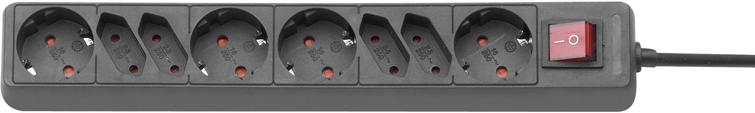 Bloc multiprise avec interrupteur x8 GAO 0245 noir