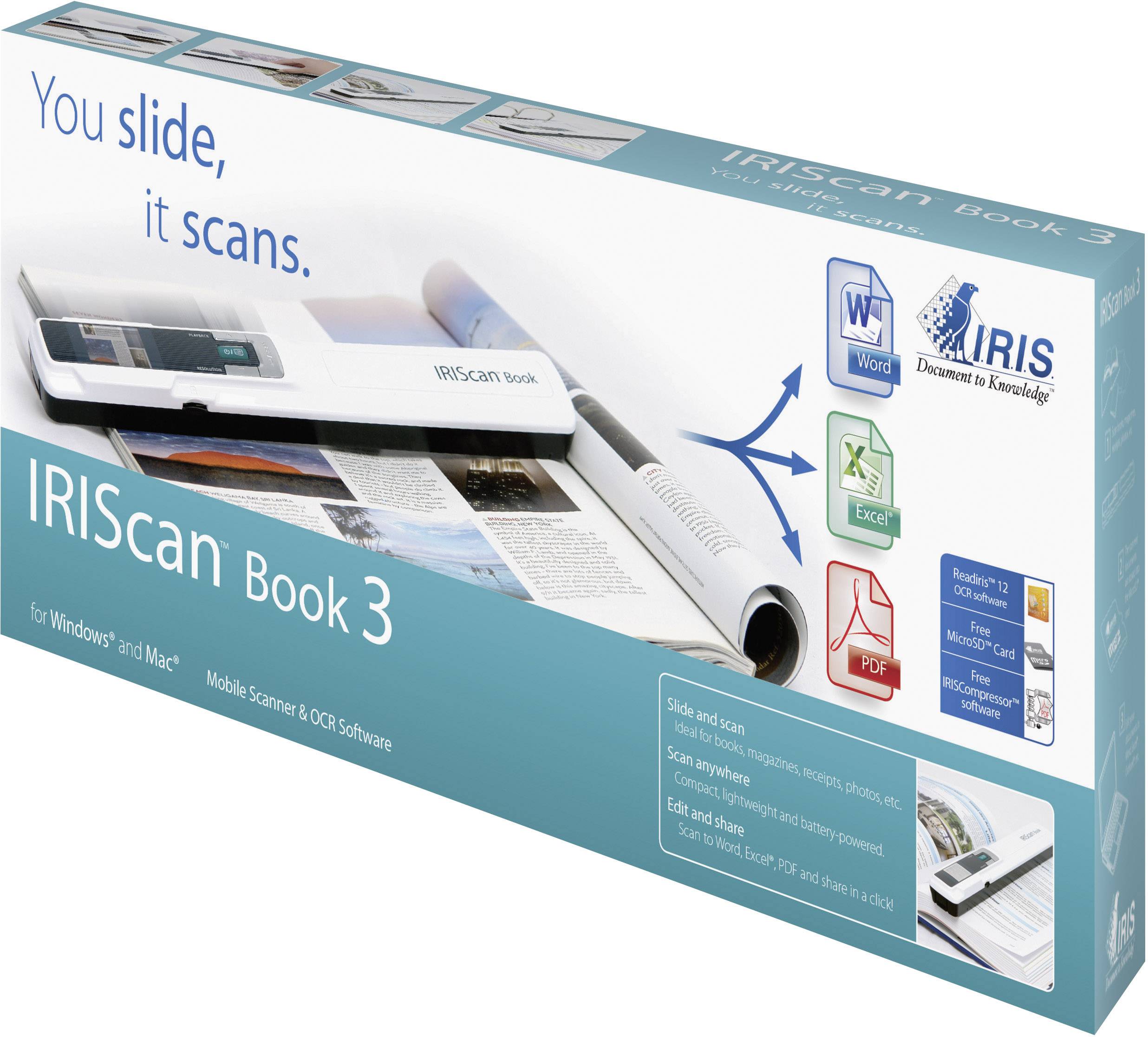 IRIS by Canon IRIScan™ Book 3 Scanner de documents A4 300 x 900 dpi USB, microSD, microSDHC