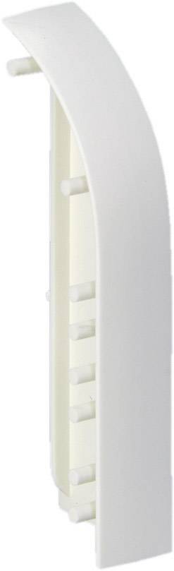 Un crochet blanc courbé avec plusieurs supports pour être accroché au mur. Adapté pour organiser des câbles ou des objets légers.