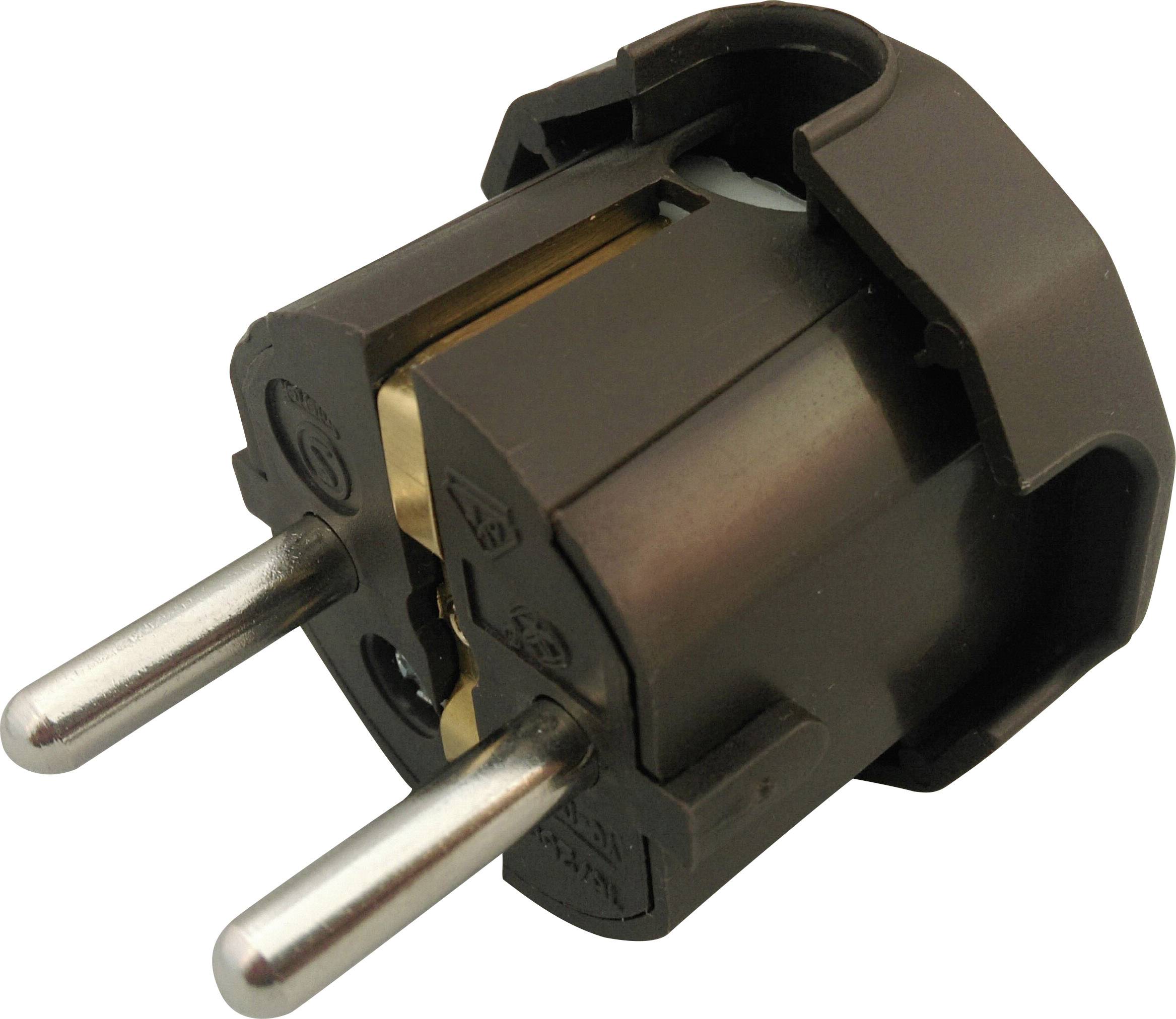 Fiche coudée à contact de protection GAO 624438 plastique 230 V marron IP20