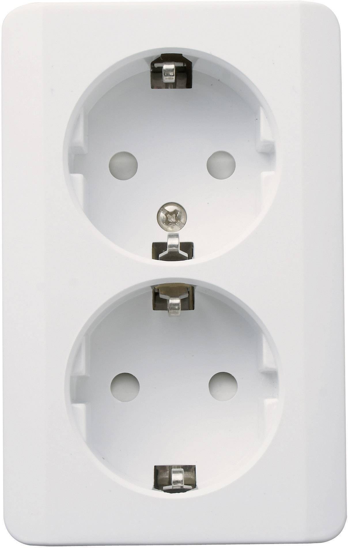 GAO Insert Prise électrique double Nova en saillie blanc 0328