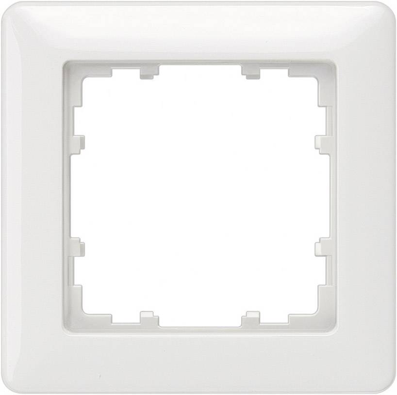 Un cadre blanc carré pour un interrupteur ou une plaque de prise électrique, sans composant intérieur.