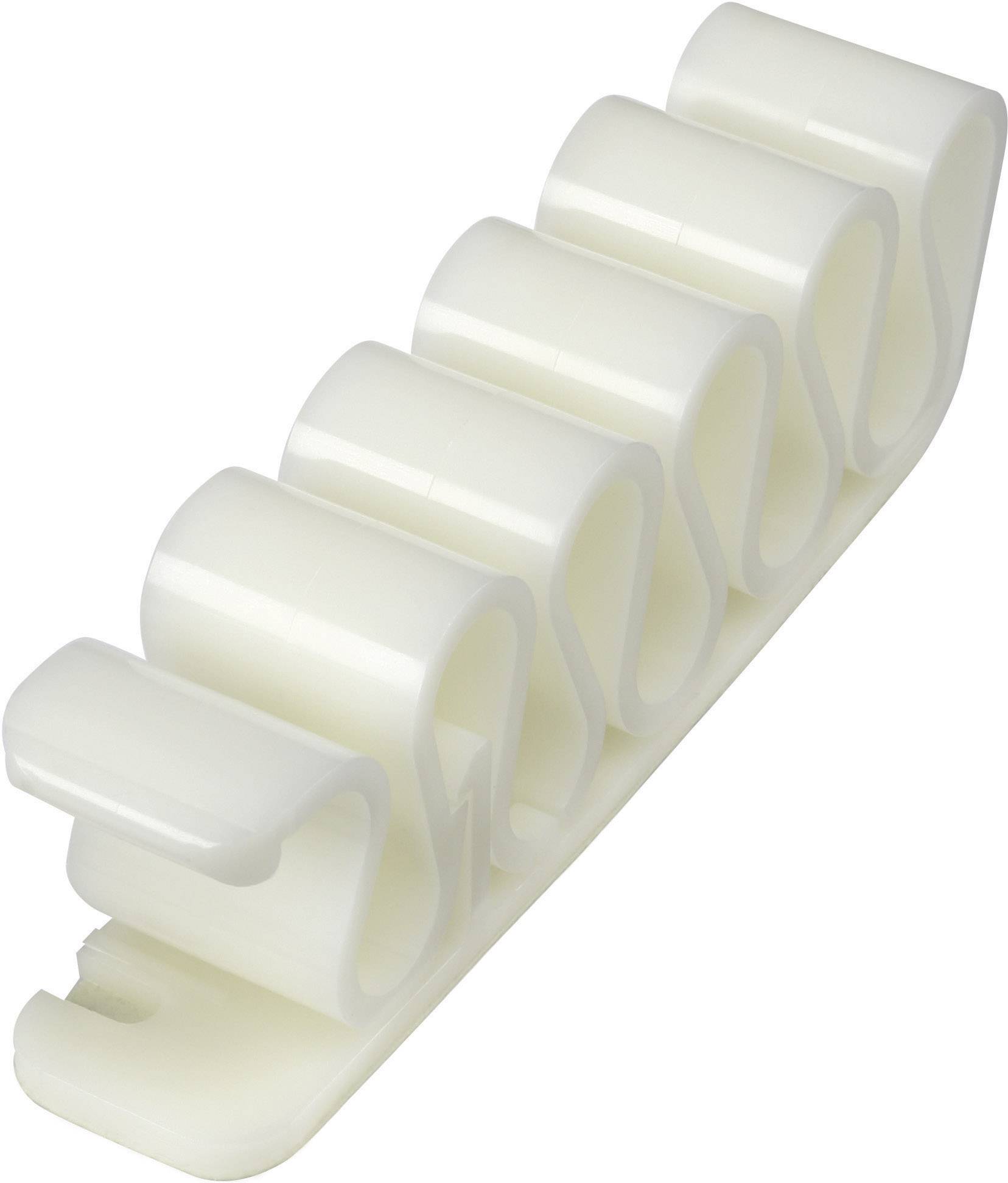 TRU COMPONENTS Clip de câble autocollant 1572343 Plage de Ø du faisceau 8 mm (max) blanc