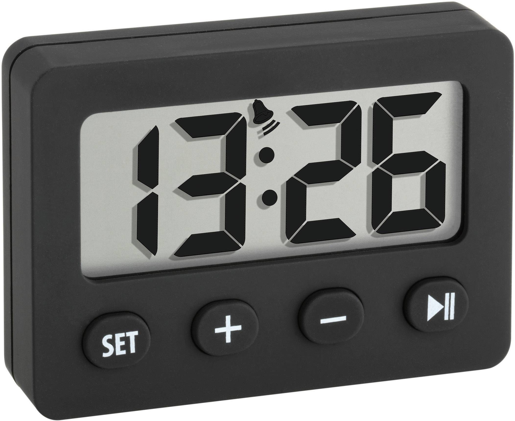 Réveil à quartz TFA Dostmann 60-2014-01 noir