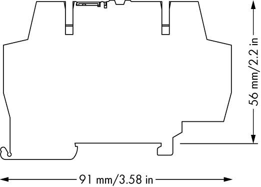 Dessin schématique d'un composant électronique avec les dimensions suivantes : largeur 91 mm (3,58 pouces), hauteur 56 mm (2,2 pouces).