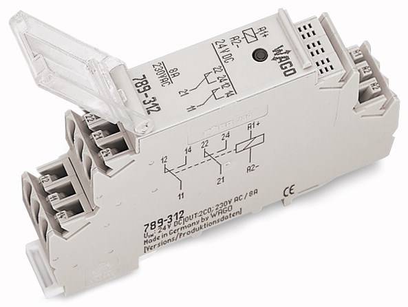 WAGO 789-312 Relais industriel Tension nominale: 24 V/DC Courant de commutation (max.): 8 A 2 inverseurs (RT) 1 pc(s)