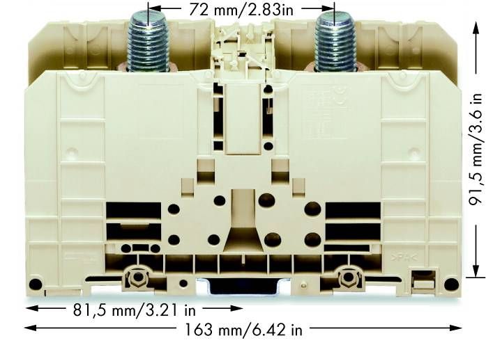 Bloc de jonction pour courant WAGO 400-490/490-005 55 mm raccord à boulon gris 1 pc(s)