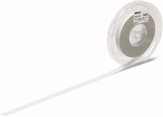 Un rouleau de ruban blanc avec une étiquette sur la bobine décrivant les spécifications.