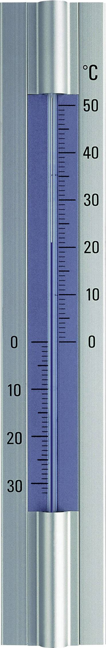 Thermomètre à mercure avec échelle de température de 0 à 50 degrés Celsius. Température actuelle d'environ 23 degrés Celsius.