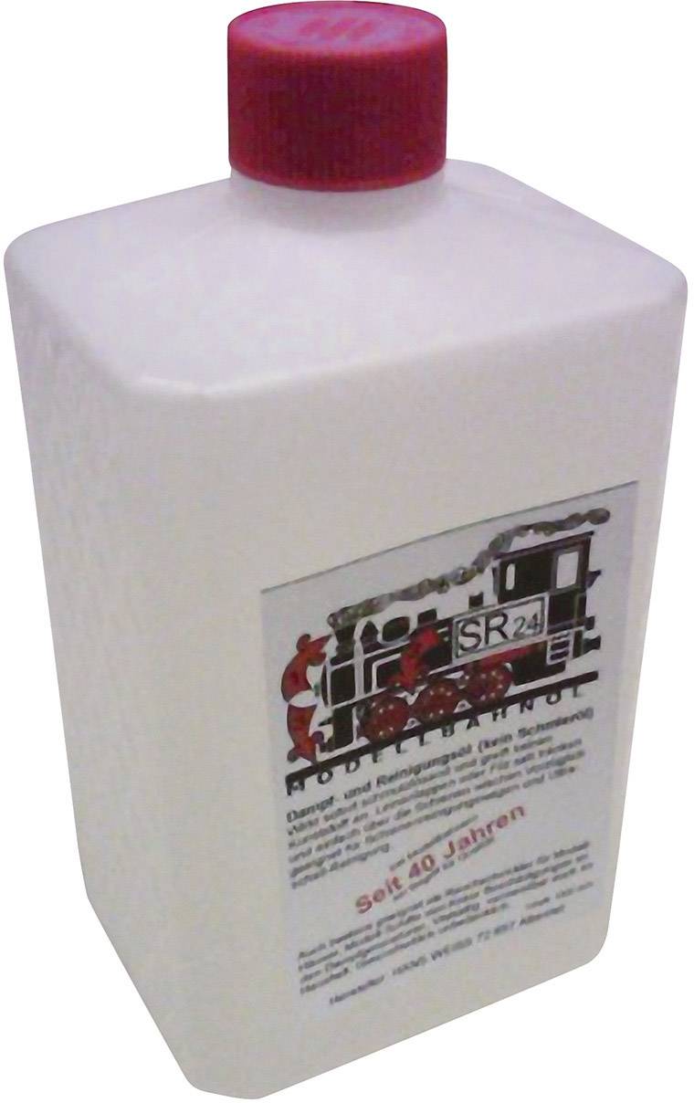 Bouteille en plastique avec une étiquette présentant un graphique ferroviaire et le texte 'Depuis 40 ans'. Contient un produit de nettoyage.