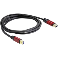 Delock Câble USB USB 3.2 Gen1 (USB 3.0) USB-A mâle, USB-B mâle 3.00 m rouge, noir contacts dorés, certifié UL 82758 Delock Câble USB USB 3.2 Gen1 (USB 3.0) USB-A mâle, USB-B mâle 3.00 m rouge, noir contacts dorés, certifié UL 82758