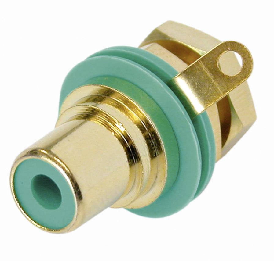 Cinch/RCA embase femelle, verticale Rean AV NYS367-5-CON Nombre de pôles: 2 vert