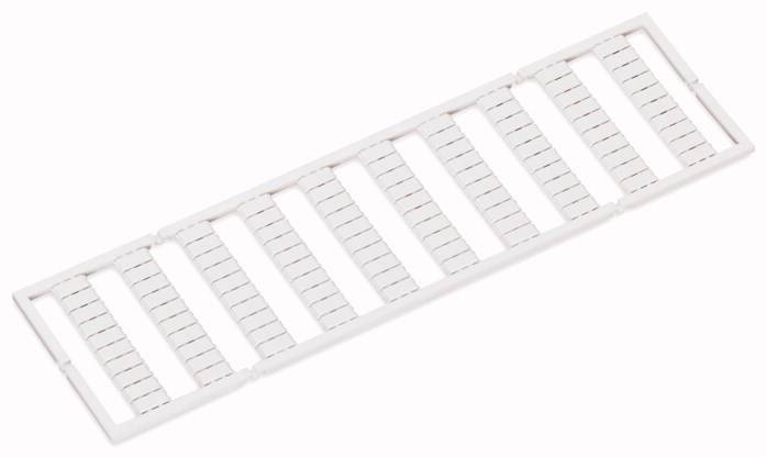 Une grille blanche rectangulaire avec des traverses symétriques et parallèles. Elle sert de grille de ventilation ou d'élément décoratif.