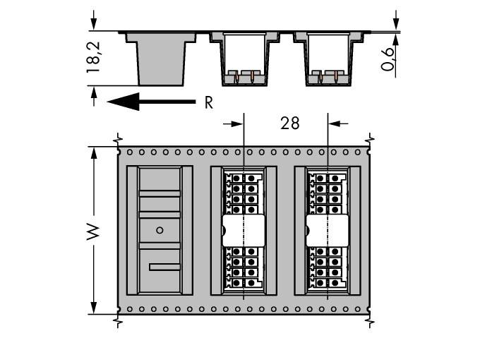Barrette mâle (standard) série 1735 WAGO 713-1410/105-000/997-407 Nbr total de pôles 20 Pas: 3.50 mm 120 pc(s)