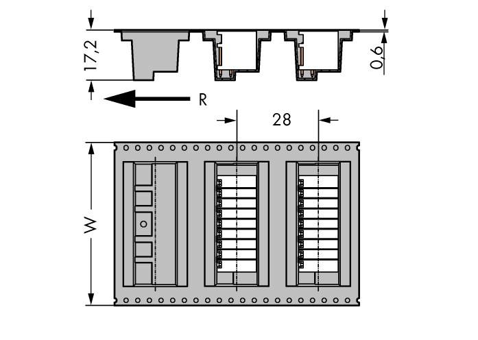 Barrette mâle (standard) série 1735 WAGO 713-1426/105-000/997-406 Nbr total de pôles 12 Pas: 3.50 mm 120 pc(s)