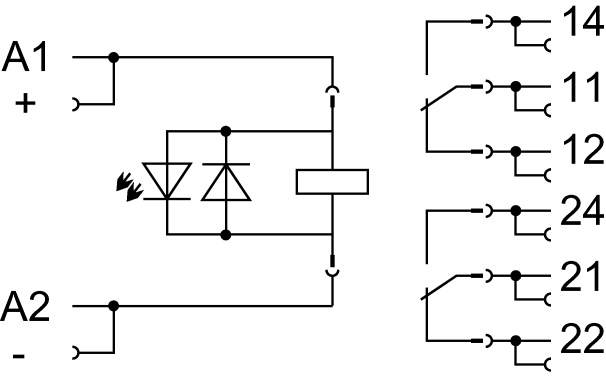 WAGO 858-327 Module relais Tension nominale: 110 V/DC Courant de commutation (max.): 12 A 2 inverseurs (RT) 8 pc(s)