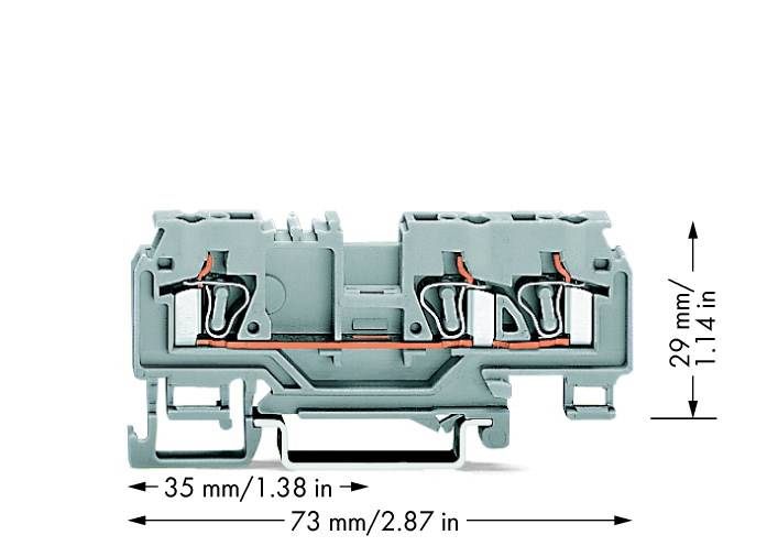 Borne de passage WAGO 880-681 5 mm ressort de traction Affectation: L gris 100 pc(s)