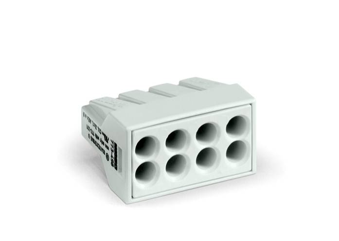 Borne de raccordement WAGO 773-498 flexible: - rigide: 0.75-2.5 mm² Nombre de pôles: 8 gris clair 500 pc(s)