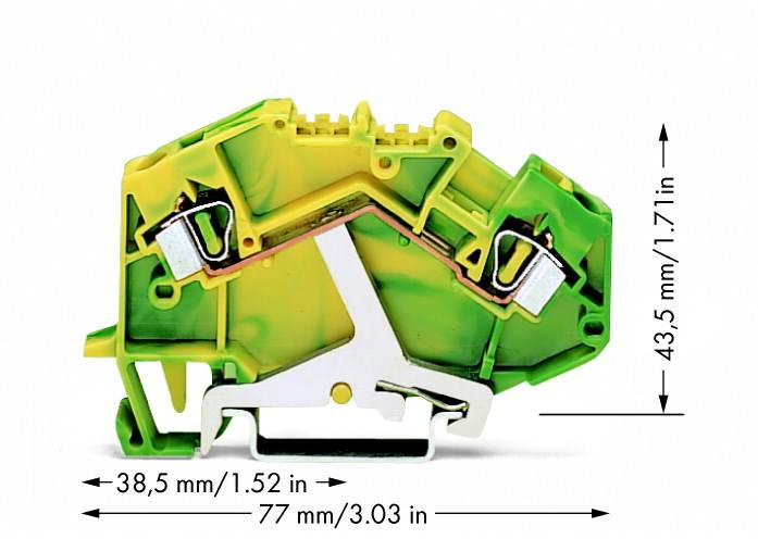 Borne pour conducteur de protection WAGO 781-607 6 mm ressort de traction Affectation: terre vert, jaune 50 pc(s)