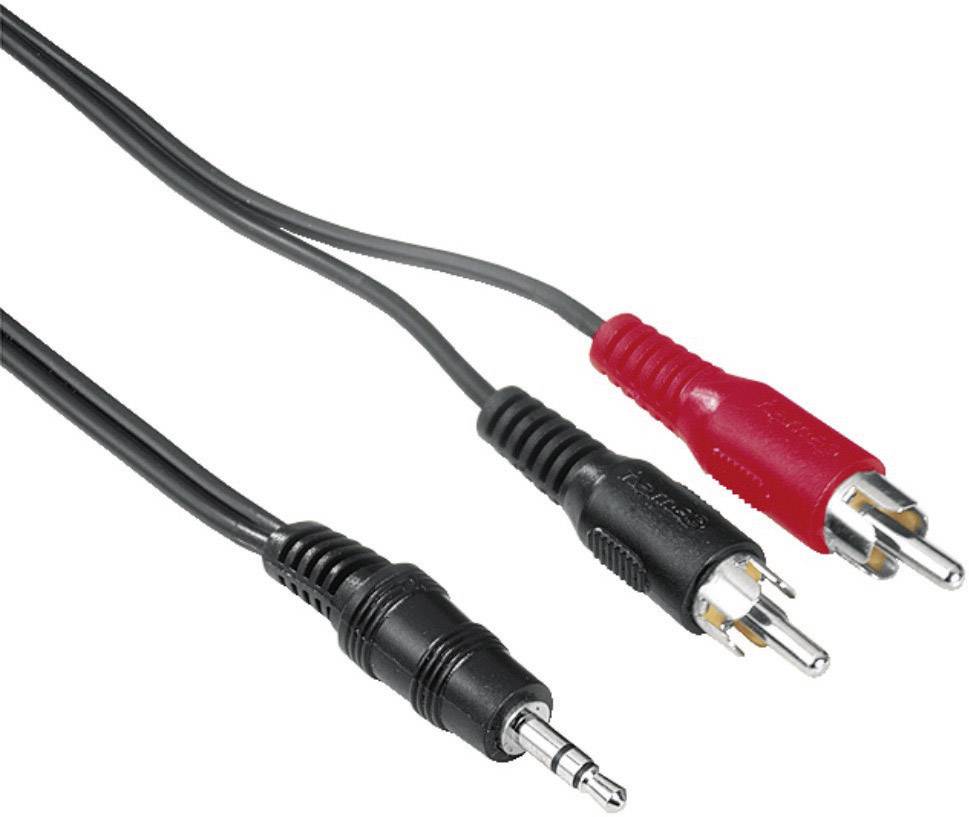 Câble audio Hama 48918 [2x Cinch-RCA mâle - 1x Jack mâle 3.5 mm] 5.00 m noir