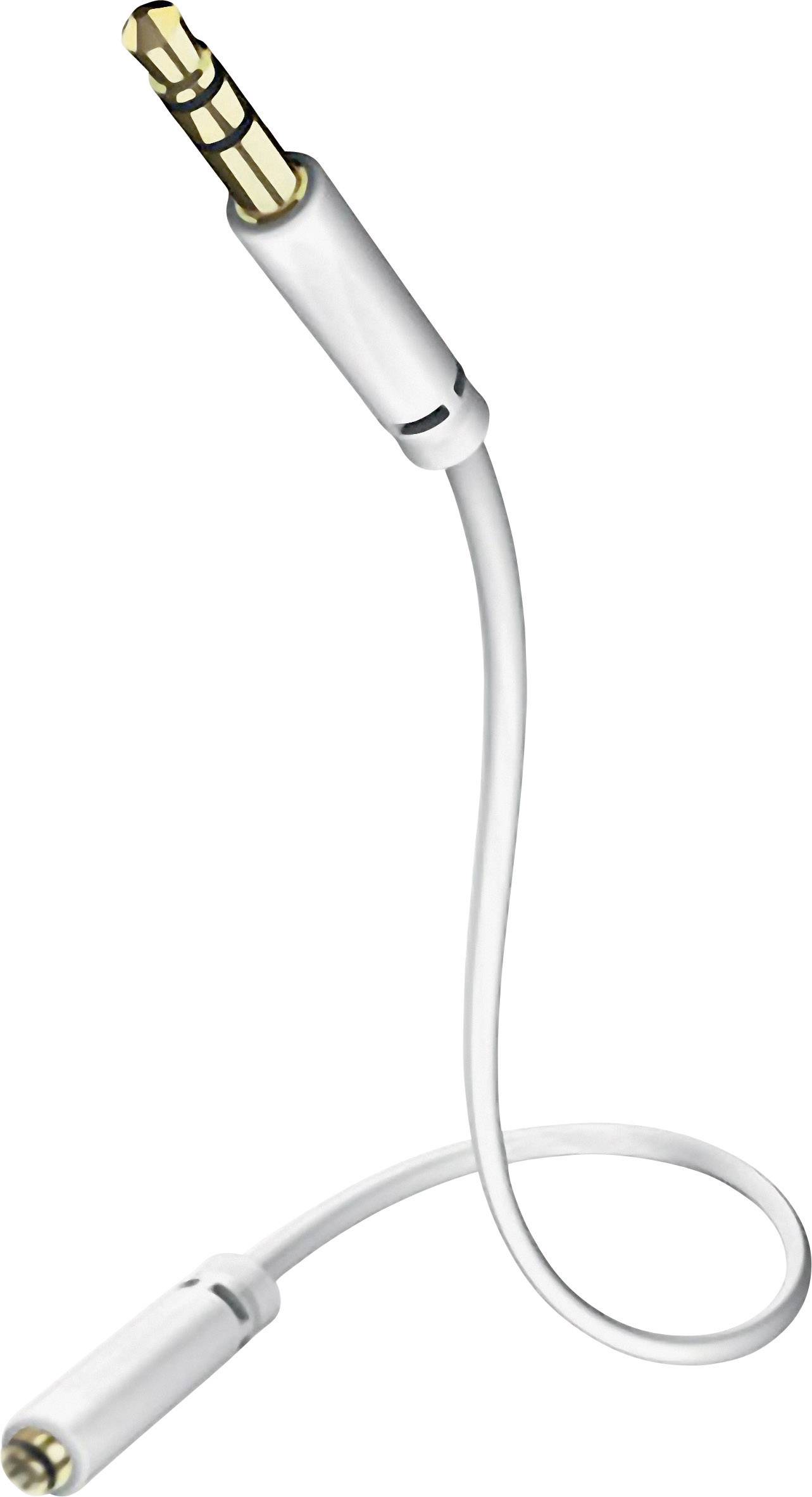 Câble audio Inakustik 00310503 [1x Jack mâle 3.5 mm - 1x Jack femelle 3.5 mm] 3.00 m blanc contacts dorés