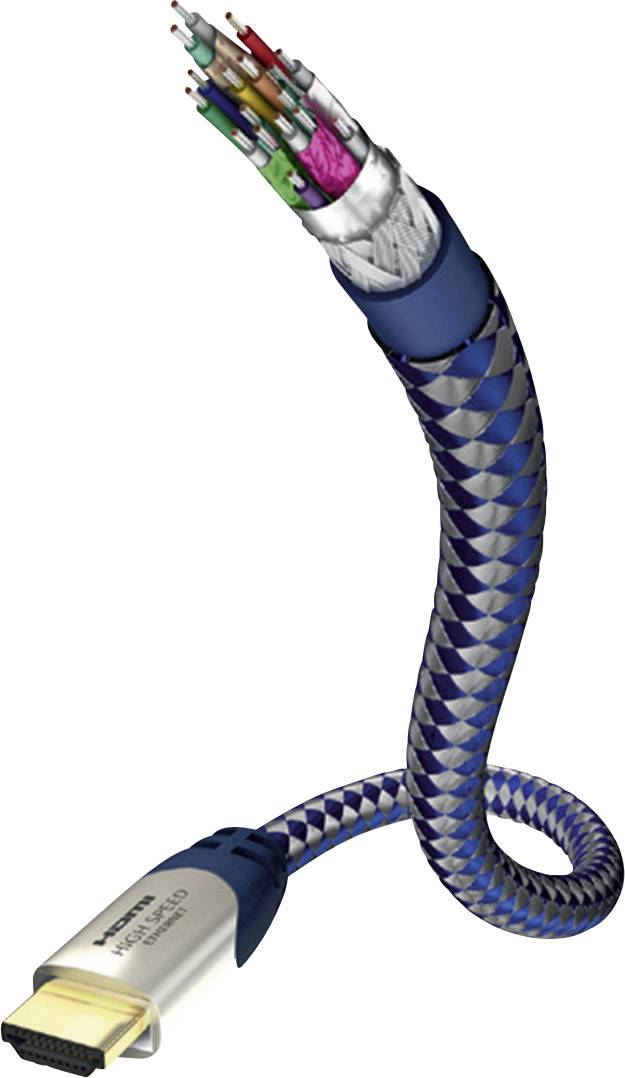 Câble de raccordement Inakustik 0042308 8.00 m argent-bleu