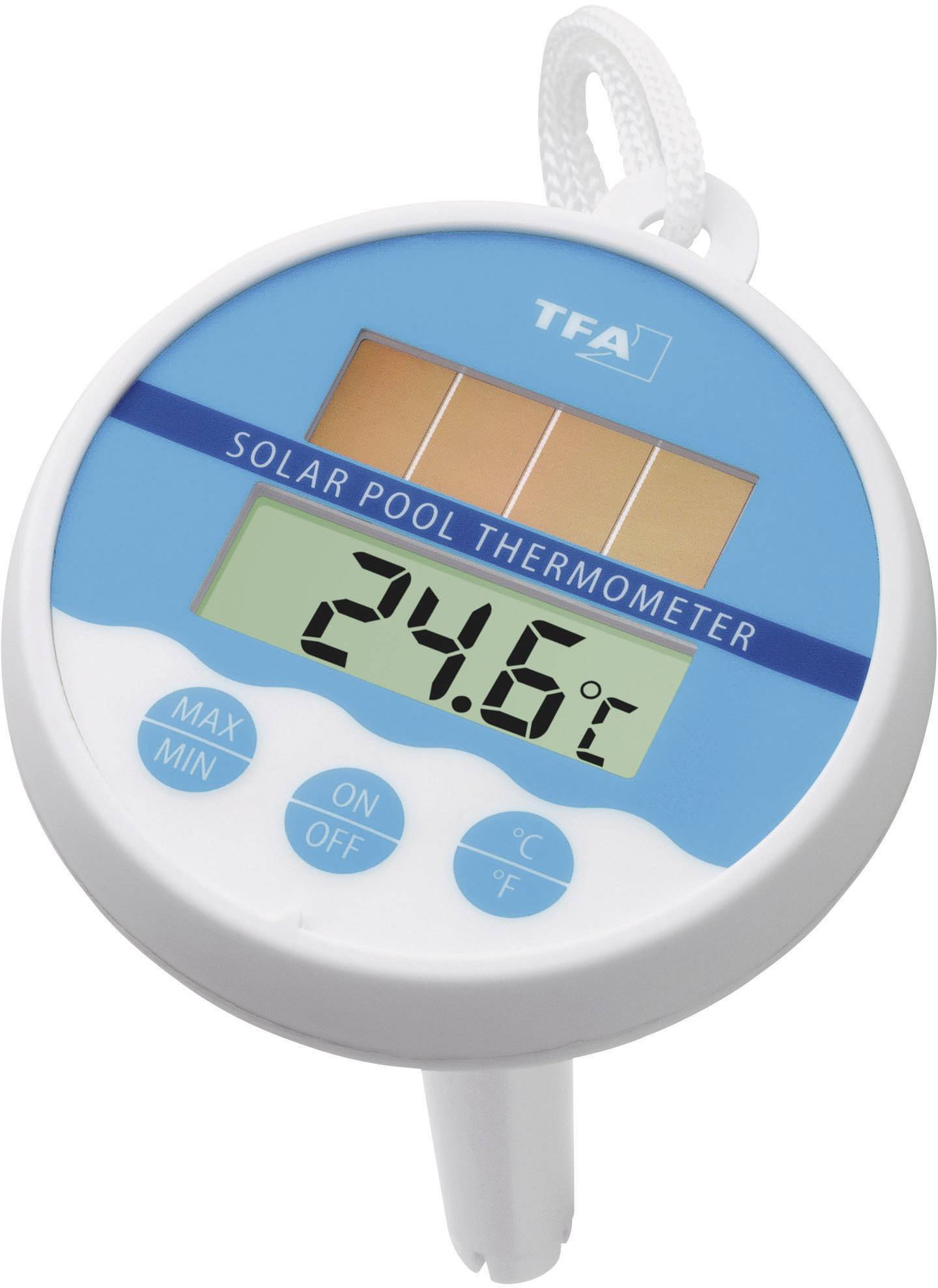 Thermomètre de piscine TFA Dostmann Solar blanc