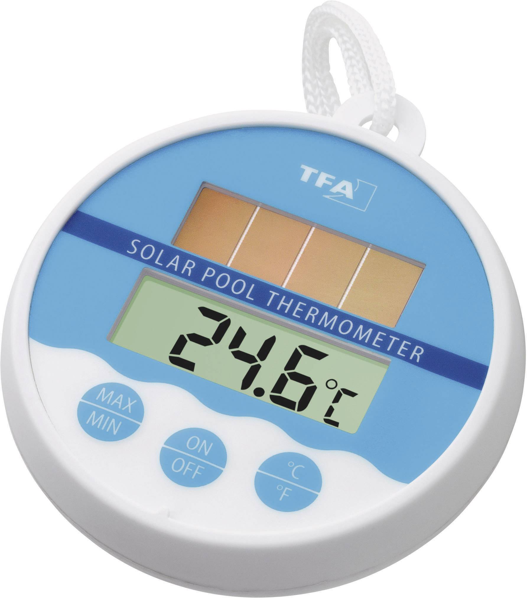 Thermomètre de piscine TFA Dostmann Solar blanc