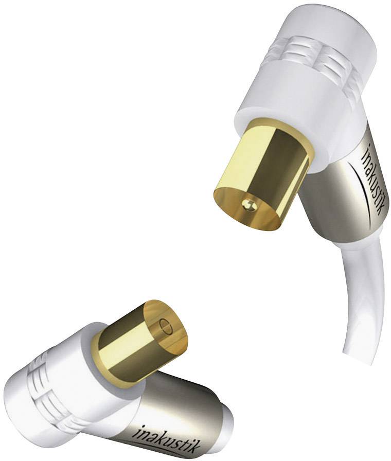 Câble de raccordement Inakustik 004263075 [1x antenne mâle 75 Ω - 1x antenne femelle 75 Ω] 7.50 m blanc