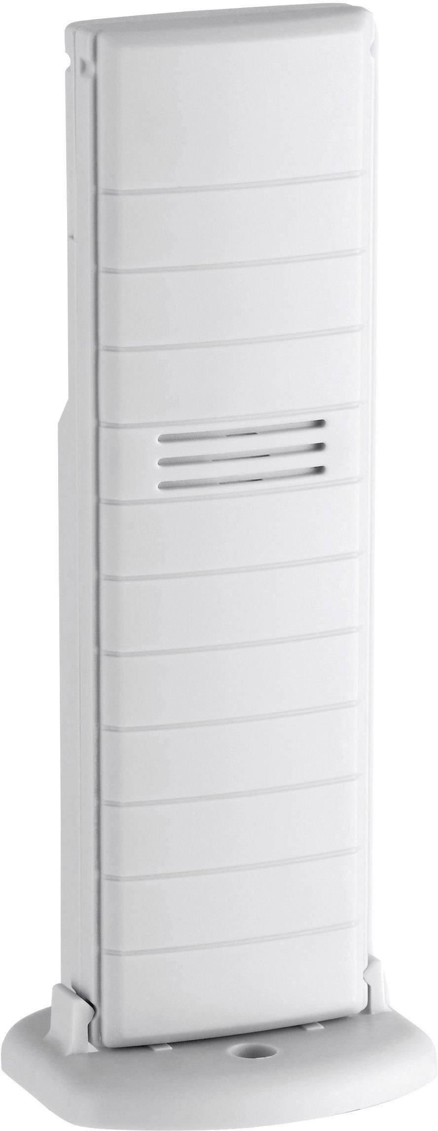Un boîtier blanc vertical avec des fentes de ventilation, probablement destiné à un capteur d'air ou à un équipement électronique similaire.