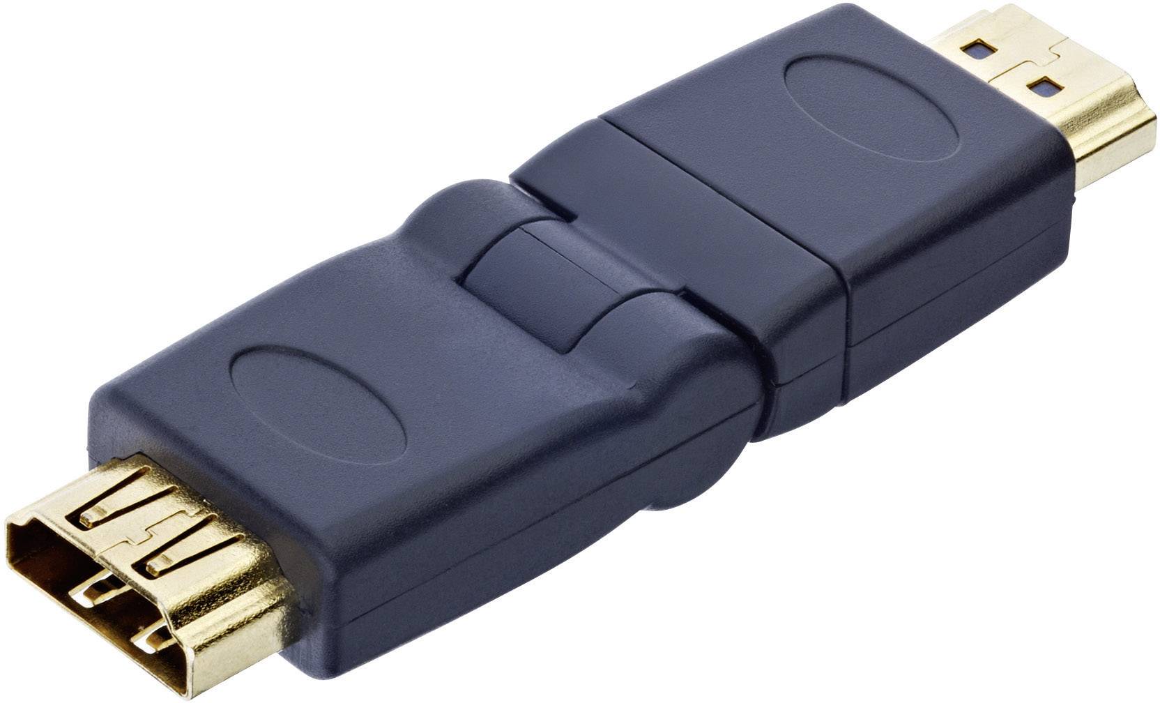 Adaptateur HDMI Inakustik 0045217 [1x HDMI mâle - 1x HDMI femelle] noir contacts dorés, HDMI High Speed avec Ethernet
