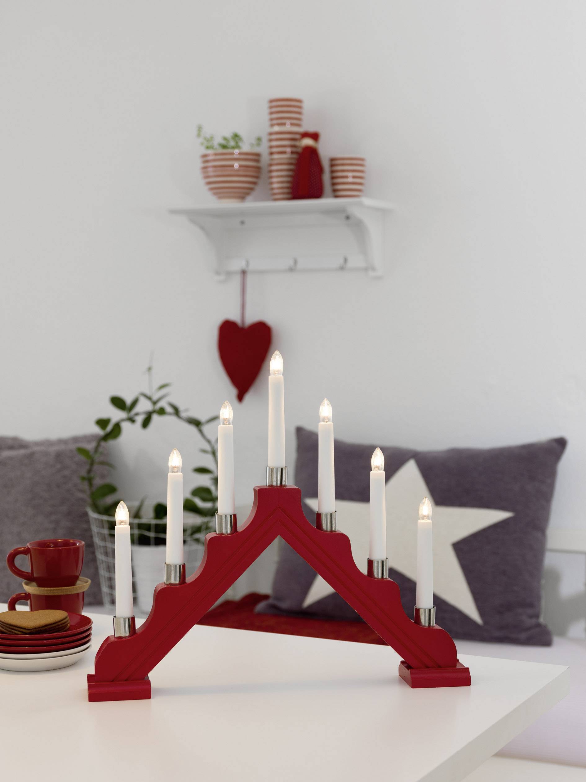 Konstsmide 1041-510 Arche en bougie blanc chaud Ampoule à incandescence rouge