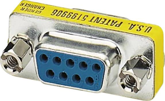 Connecteur DB9 avec embase bleue et deux vis de fixation, utilisé pour la communication série dans les dispositifs électroniques.